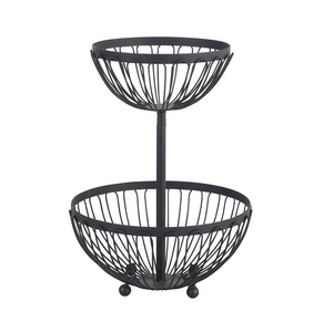 Panier à fruits suspendu décoratif en fil de fer noir, écologique, de luxe, pour la cuisine, la salle à manger, organisateur pour fruits, légumes, maison - Product Image 6