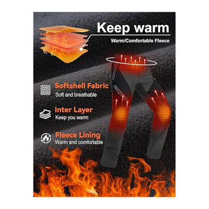Pantalones de esquí para hombre, forrados de lana, resistentes al agua, con 4 bolsillos con cremallera, para snowboard, senderismo y actividades al aire libre. - Product Image 2