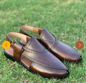 Sandalias de Cuero Genuino Marrón para Hombre, con Correa en T, Punta Puntiaguda, Cierre de Hebilla, Estilo Clásico, para Todas las Temporadas - Product Image 3