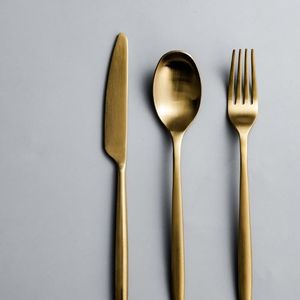 Minimalist Brass Flatware Set Matte Finish Rust Resistant Wedding Occasion Metal Cutlery - Product Image 2
