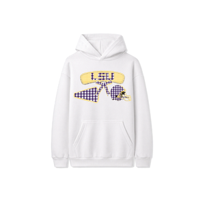 Sweat-shirt brodé en tissu éponge patchwork respirant et écologique à manches longues, idéal pour les jours de match et les événements sportifs, avec un design décontracté et un style équipe. - Product Image 2