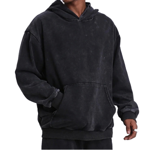 Sudadera con Capucha Personalizada con Logotipo, Estilo Urbano, 420 g/m², Algodón, Talla Grande, Corte Cuadrado, Lavado Ácido, Efecto Desgastado - Product Image 2