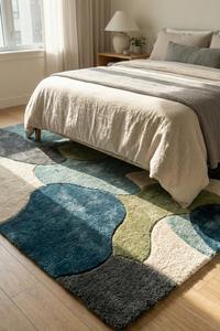Luxury Hand Tufted Non-Slip Medium Pile Abstract Wool Area Rug Modern Designer Living Room Bedroom Dining Room Home Decor - Product Image 4