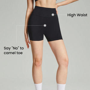Shorts de yoga taille haute pour femmes, en nylon extensible personnalisé, pour la performance sportive et les programmes de branding - Product Image 6