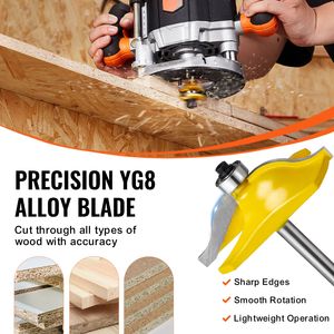 Set di 3 frese professionali per la lavorazione del legno con punta in carburo e gambo da 1/4 di pollice, con custodia per il trasporto - Product Image 2