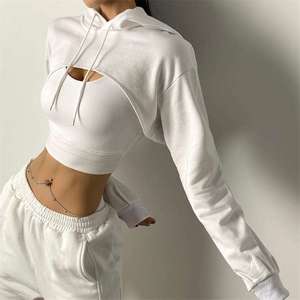 Nuevas Sudaderas Cortas a la Moda para Mujer, Transpirables, 100% Algodón, Sudadera Corta Tipo Pullover para Mujer - Product Image 5