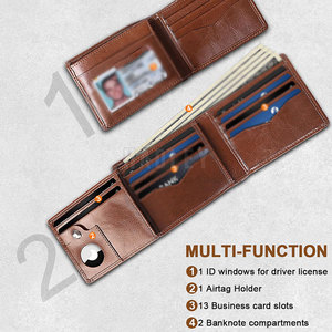 Carteras de cuero delgadas y plegables con textura suave y compartimentos prácticos para el uso diario. - Product Image 6