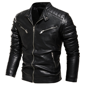 Blouson Bomber en Toile Noir pour Homme, Coupe Slim, Col Montant, en Cuir Véritable de Poisson, Blousons en Cuir Premium en Couleurs Marron - Product Image 4