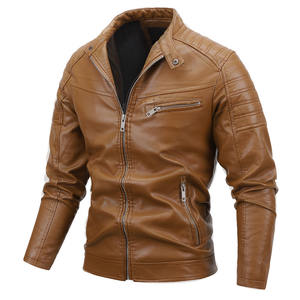 Nouvelle veste en cuir PU de qualité supérieure pour hommes et adolescents européens et américains, veste longue à col montant style punk pour l'hiver - Product Image 2