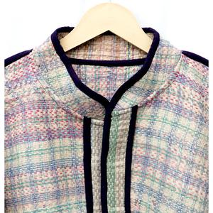 Veste en coton matelassée à col en V de style bohème, faite à la main, de qualité supérieure, écologique, vintage, Kantha, manches longues, hiver, automne, printemps - Product Image 6