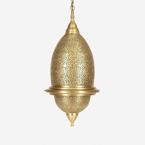 Farol Marroquí de Latón Perforado Hecho a Mano, Ecológico y Duradero |   Decoración del Hogar |   Moradabad - Product Image 1