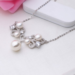 S925 <b>Silver</b> <b>Necklace</b> DIY Accessory with Multiple Beads 4.5-5 <b>Pearls</b> Hanging Pendant Set with 5 Beads Fine Pendant <b>Necklaces</b> - Product Image 1