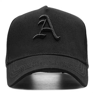 Casquette de baseball noire à 6 panneaux avec logo brodé blanc, ajustable, unisexe, décontractée, en coton. - Product Image 4