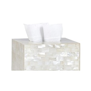 Handmade Wooden Tissue Box with Mother of Pearl Inlay for Home Decor - Product Image 2