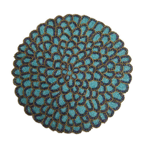 Embroidery Seed Beaded <b>Placemat</b> Flower <b>Round</b> <b>Placemat</b> Home Decoration Beaded <b>Placemats</b> Best Price - Product Image 5