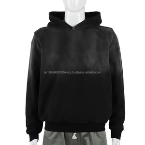 Sudadera con capucha gris desgastada personalizada 400gsm para hombre Sudadera con capucha de algodón de rizo francés lavado con ácido sin bolsillos envío DDP - Product Image 1