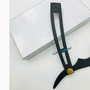 Rasoir personnalisé avec logo pour barbier, lame en acier durable pour le visage, le bikini et les aisselles, classique noir avec verrouillage à bascule - Product Image 4