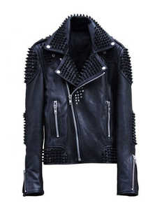 Blouson de moto en cuir respirant pour homme, style punk rock personnalisé, avec clous, veste de combat, vêtement de fête pour homme en cuir de vache - Product Image 4