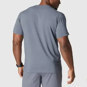 Camisetas de hombre transpirables de manga corta con cuello personalizado, al por mayor, OEM, alta calidad, 100% algodón, lisas, informales, extragrandes - Product Image 2