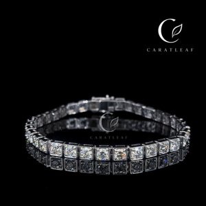 Bracelet pour femme CARATLEAF plaqué or 18 carats, diamant de laboratoire rond taillé de 4,00 mm, luxe pour fiançailles et mariage, certifié IGI - Product Image 1