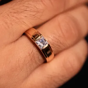 1.0CT Lab Grown Certified Diamond <b>Ring</b> Princess Cut Men's Engagement <b>Ring</b> VVS-VS Clarity IGI Certified From <b>Indian</b> Supplier - Product Image 2
