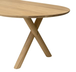 Ensemble de salle à manger scandinave en bois massif, table ovale moderne avec 6 chaises, meubles durables pour la salle à manger - Product Image 3
