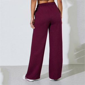 DTG <b>Custom</b> Wide Leg Sweat Pants Polyester Cotton Casual Loose Fit Jogger Trousers Personalized Print Street Wear Style for Women - Product Image 2