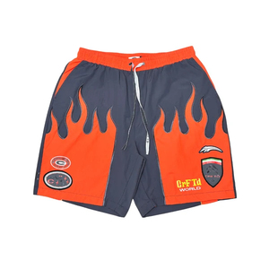 Graphics Men's Sporty Hooded Track Jacket and Shorts <b>Set</b> Orange Gray Leopard Print Breathable Acid Wash Quick Dry Spring Wear - Product Image 4