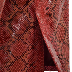 Chaqueta de Cuero para Hombre, Estilo Vintage, con Estampado de Pitón Rojo, un Solo Botón y Forro de Satén - Product Image 4