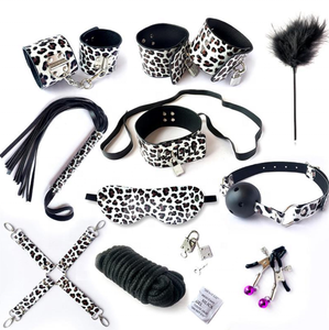 Vente chaude Produit sexuel SM pour adultes Ensemble de dix pièces Costume en cuir PU Costume de bondage Jouet sexuel Ensemble BDSM - Product Image 2