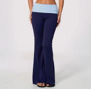 High Waist Full Length <b>Flared</b> Printed Breathable Stretch Polyester Knitted Striped Casual <b>Women's</b> All Seasons <b>Leggings</b> - Product Image 5