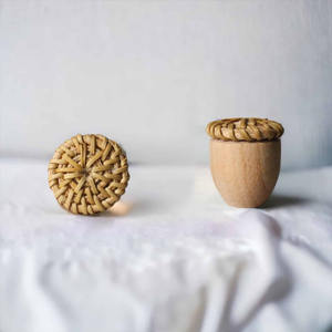 Pomo de puerta de ratán trenzado a mano de menor costo y accesorios de herrajes para muebles para decoración del hogar - Product Image 6