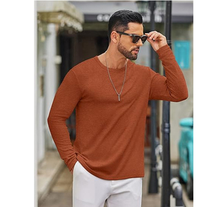 High Quality Men Cotton Long Sleeve <b>T</b> Shirt Plain Basic Crew Neck Tee Custom Logo OEM ODM Wholesale - Product Image 4