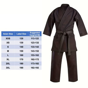 ชุดยูโด BJJ สีดำ ผ้าโพลีเอสเตอร์/คอตตอน ขายดีที่สุด ปรับแต่งได้ ผ้าไม่หด ซับเหงื่อได้ดี ชุดกีฬา - Product Image 2