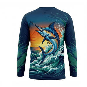 Camiseta de Pesca Personalizada de Manga Larga con Diseño de Caña de Pescar, Transpirable, de Secado Rápido, de Algodón Orgánico - Product Image 6