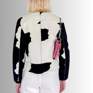 Veste bomber pour femme Jimieson Apparel, coupe-vent, en cuir d'agneau véritable, hiver, personnalisable, tissée et matelassée - Product Image 3
