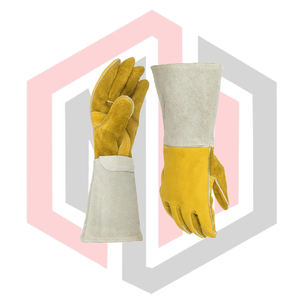 ถุงมือหนังวัวแท้สีเหลืองปาล์มเกรย์ ทนทาน สำหรับงานเชื่อม งานดับเพลิง ป้องกันความร้อน ป้องกันการฉีกขาด ป้องกันการบาด ป้องกันไฟฟ้าสถิต - Product Image 4