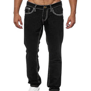 Pantalones Vaqueros Casuales Rectos para Hombre, Ligeros y Transpirables, Precio Económico al por Mayor, MOQ Bajo, Diseño 2026 Personalizado - Product Image 1