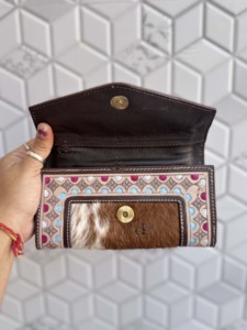Hermoso diseño tallado a mano cartera embrague elegante piel de vaca Cartera de cuero multiusos carteras de cuero occidental - Product Image 2