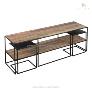 Mueble de TV de Madera de Mango con Diseño Industrial 2026, con Puerta Corredera, para Sala de Estar de Apartamento - Product Image 6