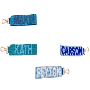 Variety Color Collection Beaded <b>Name</b> Keychain Wristlet Personalized Letter Key Holder Handmade Boutique Fashion Keychains Style - Product Image 1