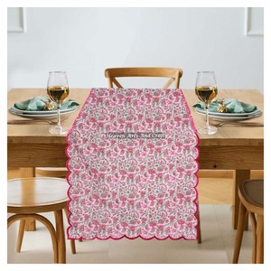 Floral Printed Cotton Woven Bohemian Style Customizable Edge <b>Table</b> <b>Runner</b> for <b>Wedding</b> & Party Use Made in Rajasthan - Product Image 6