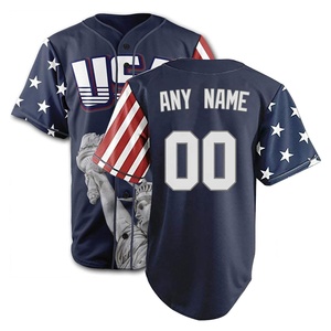 เสื้อเบสบอล USA แบบพิมพ์ลายเต็มตัว ซับลิเมชั่น แขนสั้น สีเทา ลายธงชาติอเมริกา ลายเทพีเสรีภาพ ผ้าโพลีเอสเตอร์ 100% - Product Image 5