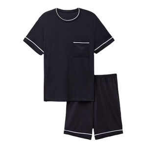 Conjunto de camiseta y pantalones cortos de corte regular para hombre, nuevo diseño, color sólido, manga corta, tela de algodón, conjunto de dos piezas con bolsillos en oferta. - Product Image 2