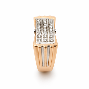 แหวนแต่งงานทรงเรขาคณิตประดับเพชรทองคำ 14K ยี่ห้อ Namivaa สำหรับผู้ชาย พร้อมการฝังแบบไมโครอินเซิร์ตบาร์เซ็ตติ้ง - Product Image 4