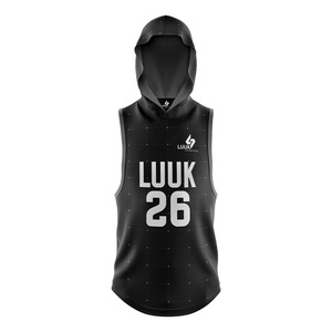 Maillot de football américain sans manches personnalisé, rouge et noir, impression par sublimation, évacuation de l'humidité, unisexe, pour adultes, maillots d'équipe de club 7v7 - Product Image 4