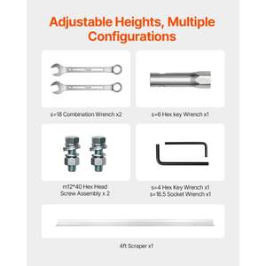 Ensemble de barres droites en aluminium haute efficacité de 4 pieds, 4 temps, pour la finition du ciment, vibrateur à béton vibrant - Product Image 6