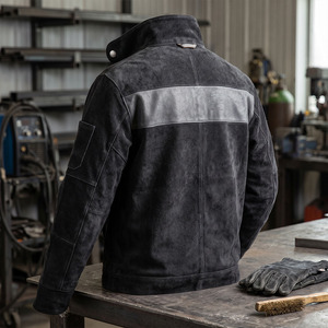 Chaqueta de Seguridad ANSI Clase 1 de Cuero Vacuno de Primera Calidad, Reflectante y de Alta Visibilidad para Trabajadores de la Construcción con Logotipo - Product Image 3