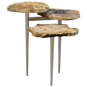 Mesa de Centro y Auxiliar de Metal de Lujo con Recubrimiento en Polvo Color Negro y Base Chapada en Oro de Alta Calidad para Decoración de Sala de Estar - Product Image 2