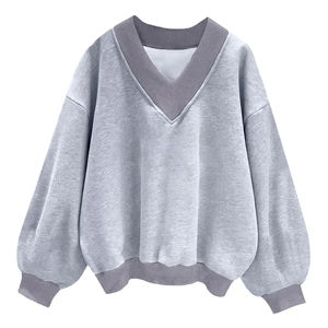 Sweat-shirt en molleton thermique de haute qualité pour femmes, manches longues, col rond, coton doux, pull d'hiver, chaud, décontracté, mode, logo personnalisé - Product Image 1